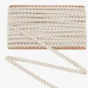 White Woven Gimp Braid - 13 Yards of 3/8" Decorative Trim for DIY Curtains & Sli