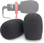 YOUSHARES VideoMicro Windscreen Foam Filter - Wind Shield Deadcat Fits Rode VideoMic Me Me-L Compact Microphone (2 Pack)
