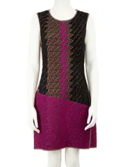 Sleeveless Lace Overlay Shift Mini Dress