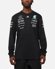 [ADIDAS] Adidas x Mercedes-amg Petronas Formula One F1 2025 Team Long Sleeve Driver T-shirt Black - Size 2XL 2XL Black