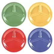 Heavy-Duty 3-Compartment Divided Plastic Plates, 10.25", Mardi (set of 12 )