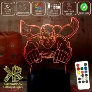 Superman Flying 3D LED Battery USB Night Light 7 Colour Changing Lamp
