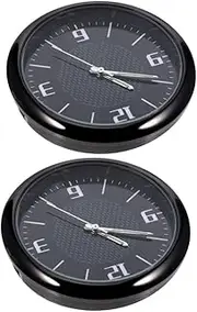 2pcs Car Clock Wall Clock Mechanism Digital Clock Clocks Travel Clock Battery Clock Car Watch Seconds Mini Clock for Desk Flip Clock Kit LED Clock Car Dash Decorations Black Glass
