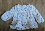 Pumpkin Patch Girl white and blue star top. Brand new.