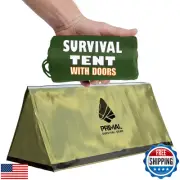 Survival Gear Shelter for Bug Out Bag - Storm Shelter Survival Tent with Door