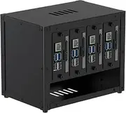 UCTRONICS Upgraded Complete Enclosure for Raspberry Pi Cluster, with 4 Removable Mounting Brackets for Pi 4B, 3B+/3B, and Other B Model and 2 Cooling Fans,Support 4 2.5" SSD and Switch