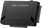 tunghey USB 3.0 to SATA IDE Adapter, Hard Drive Reader External Ultra Recovery Converter Compatible with 2.5" 3.5" HDD, SSD,5.25-inch DVD/CD-ROM Optical Drive Data Transfer with Power Supply