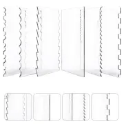 6Pcs Acrylic Transparent Cake Scraper Cake Side Scraper Butter Cream Scraper