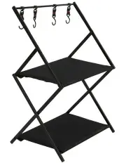 [Levede] Portable and Foldable Camping Storage Rack in Black