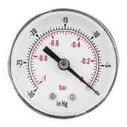 Vacuum Gauge 50mm 1/8 BSPT Back Connection -1-0Bar -30-0inHg Air Water Oil.