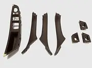 XEBRAD LHD Car Interior Inner Door Handle Panel Pull Trim Cover Left Hand Drive, for BMW, for 5 Series F10 F11, Gray Beige Black Inner Car Door Handle Assembly(Khaki)