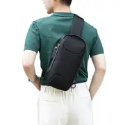 Men Anti-theft Combination Lock Crossbody Bag with USB Port