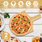 2Pcs 12 Inch Bamboo Wood Pizza Paddle Pizza Peel Long Handle Pizza Board qiZSy