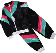 [JEWEDECO] Disco Glasses Disco Outfits for Dance Pants Dance Costume Pink Bell Bottoms for Women Sparkly Pants for Women Pink Sparkly Costume Wind Suit Polyester
