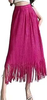 [Kisidoo] Long Fringe Skirt for Women - Trim High Waist Short Pencil Bodycon Skirt, Sexy Elegant Maxi Skirt for Party Work