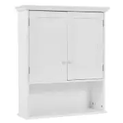 WELLFOR Bathroom Storage Wall Cabinet 1-Glass Doors, Adjustable Shelf White