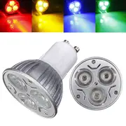 GU10 3W AC 220V 3 LEDs Red/Yellow/Blue/Green LED Spot Light Bulbs 28 RED