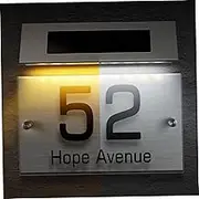 KALLORY 1Set Solar Address Light House Solar Powered LED Doorplate Lamp for Outdoor Use Panel for Garden Patio and Porch