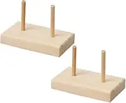 Beatifufu 2pcs Wooden Spool Stand Practical Sewing Thread Holder for DIY Projects Compact Durable Design Prevents Thread Entanglement for Craft Lovers