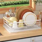 Durable Iron Frame Rack Storage Pot Pan Shelf with Drain Tray Strong Bearing