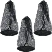 3Pcs Nylon Golf Ball Bag Drawstring Mesh Pouch Golf Ball Storage