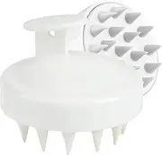 Spendeal Hair Scalp Massager Shampoo Brush, [Wet & Dry] Manual Head Scalp Massage Brush, Soft Silicone Bristles Care For The Scalp, Exfoliate and Remove Dandruff, Promote Hair Growth (White)