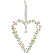 LVD Beaded Heart Blossom Decorative Sculpture Hanging Ornament Home Decor