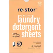 Restor Concentrated Laundry Detergent Sheets Tropical 60 pack
