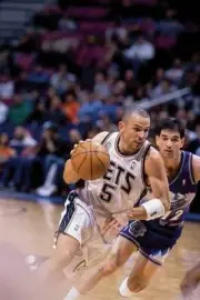 New Jersey Nets Jason Kidd vs Utah Jazz's John Stockton East Ruthe- Old Photo