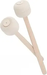 Kisangel 2 pcs Wooden Drumsticks with Felt Heads Slip Percussion Mallets for Bass Drums Comfortable Grip for Enhanced Skills for Band Practices Performances