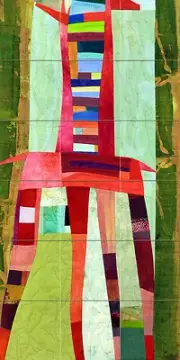 Contemporary Art Abstract Giraffe Mural Ceramic Backsplash Bath Tile #2360