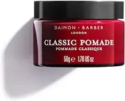 Daimon Barber Classic Oil Based Pomade, High Shine, Medium Hold Hair Styling Pomade for Men, for Comb Overs, Slick Backs and Pomps Coconut Oil Based for Increased Shine and Long Lasting Hold 50g