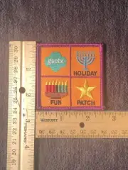 Girl Scout Central Texas Patch—GSCTX—Holiday Fun—0range/Purple—Star—Menorah—Xmas