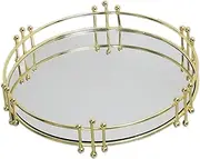 STARTIST Vanity Tray Jewelry Tray Mirrored, Multifunctional, Ideal Gift Modern Tabletop Display for Bathroom Bedroom, Golden