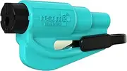 resqme The Original Emergency Keychain Car Escape Tool, 2-in-1 Seatbelt Cutter and Window Breaker, Made in USA, Teal- Compact Emergency Hammer