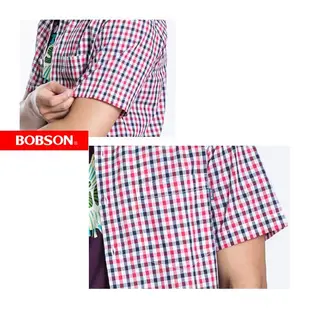 BOBSON 男款格紋短袖襯衫21004-13