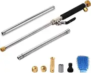 Hwylizg High Pressure Power Washer Wand, Hydro Jet Water Wand Pressure Sprayer,Flexible Garden Watering Wand with 3 Hose Nozzle Universal Hose End for Car Pet Window Patio Gutter Cleaning Tool Black