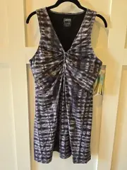 aneka New Balance Tennis Yoga Golf Gym Knotted Dress XL Built-in Bra Blk Tie-dye