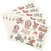 Generic 6 Sheets Christmas Atmosphere Stickers Temporary Christmas Sticker Stickers Tattooing Stickers Christmas Present Tags Tattoo Kit Glitter Xmas Transfer Stickers