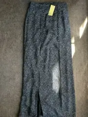 NWT Bardot Maxi Print Skirt [Size 6] Button Up Dark Blue Front Slit Long Skirt