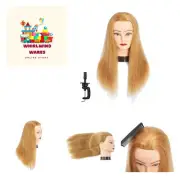 100% Human Hair Mannequin Head Hairdresser Cosmetology Manikin Head Doll Head...