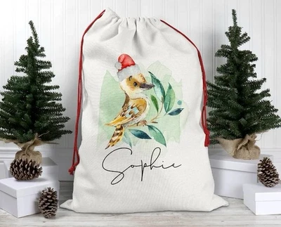 Personalised Santa Sack, Personalised Christmas Sack, Aussie Animals, Kookaburra