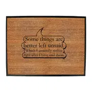 Some Things Are Better Left Unsaid - Funny Novelty Doormat Man Cave Floor mat