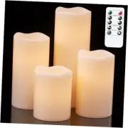 Waterproof Flameless Flickering Candles with Remote and Timer, Battery