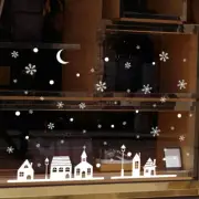 Snowy Night Village Electrostatic Window Glass Christmas Wall Sticker Home Deco