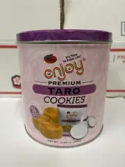 Enjoy Premium Taro Cookies Individually Wrapped 10.58oz Resealable Holiday Tin