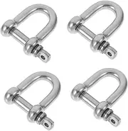 Mobestech 4 Pack Heavy Duty Stainless Steel Shackles Off-Road Tool Stainless Towing D-Rings for Secure Recovery