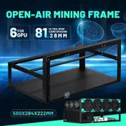 6GPU Mining Frame Rack Open Air Rig Case Graphics Card Holder Motherboard Bracket
