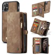 CaseMe 2-in-1 iPhone 11 Detachable Case PU Leather Wallet Cover Apple [Brown]