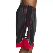 AND1 Mens Basketball Gym Court Workout Shorts Black Red Size 5XL